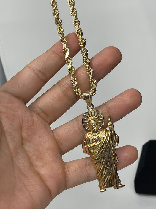 14k Gold Big san Judas  ( pendant or chain set )