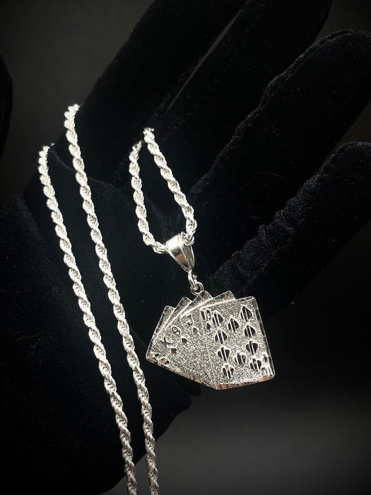 Silver .925 playing Cards pendant or chain set!