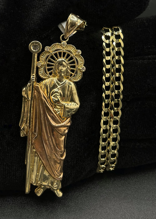 14k Gold San Judas Pendant or Chain set (BSP527)