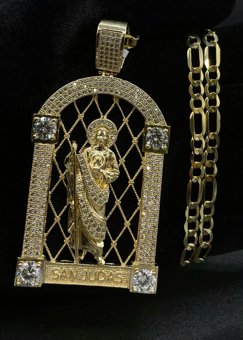 14k Gold San Judas Pendant or Chain set (BSP552)