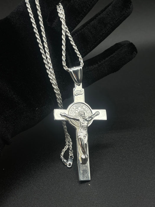 Silver .925 Big Cross San Benito pendant or chain set!