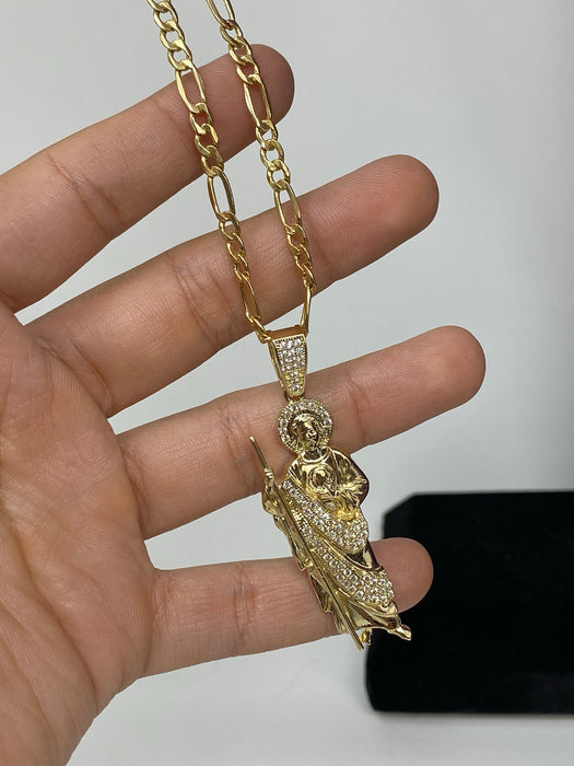 10k Solid Gold Yellow Saan Judas Cubic Zirconia Pendant Necklace (XS, –  Fran & Co. Jewelry Inc.