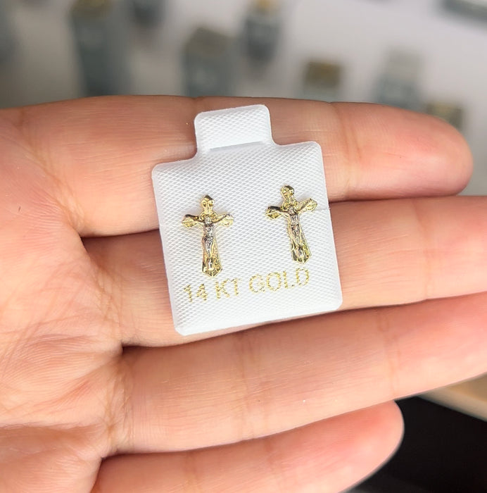 14K Gold Women’s Cross Earrings