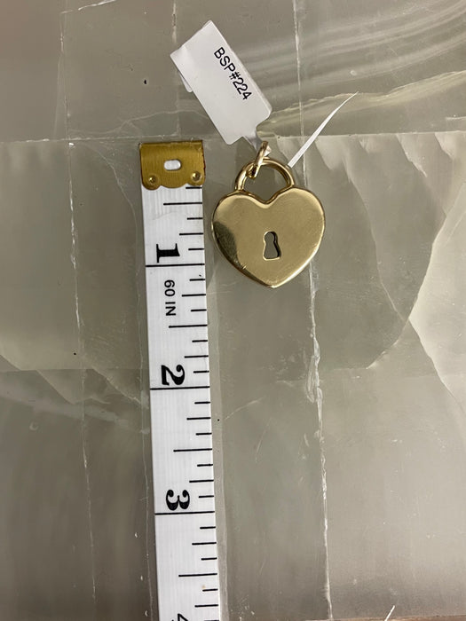 14k Gold Heart Lock chain set