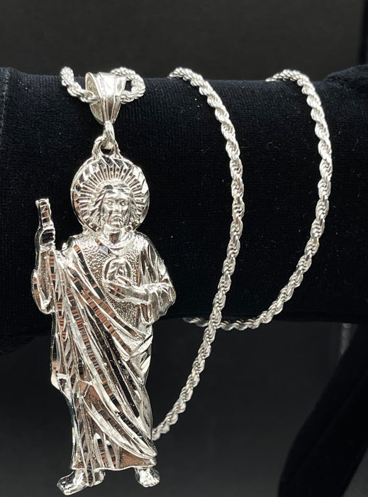 Silver .925 Big San Judas  pendant or chain set!