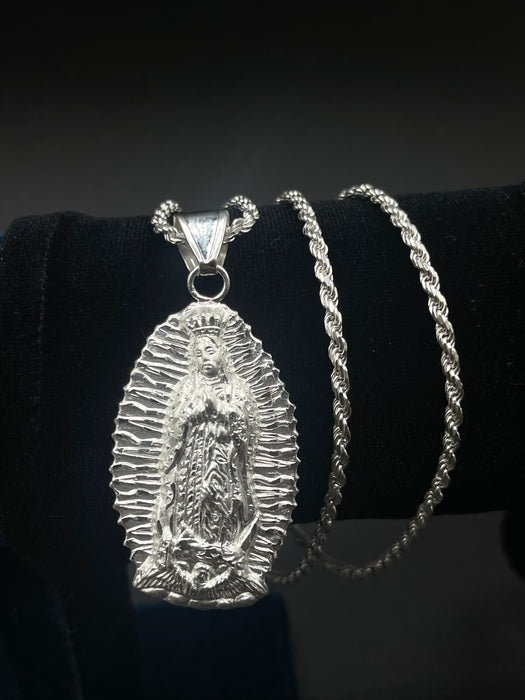 Silver .925 medium Virgin Mary  pendant or chain set!