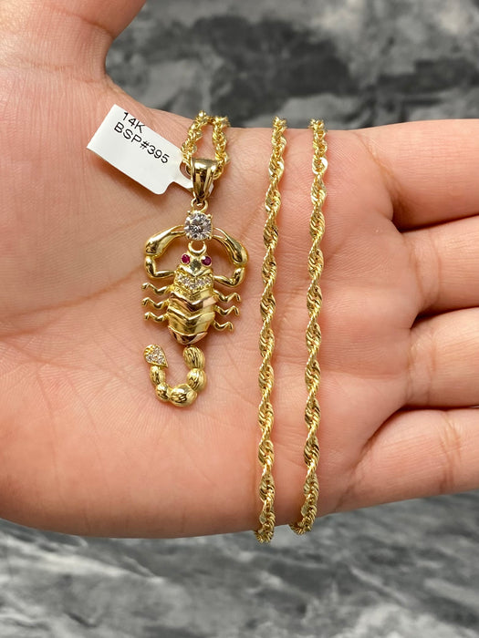 14k Gold Scorpion Chain Set