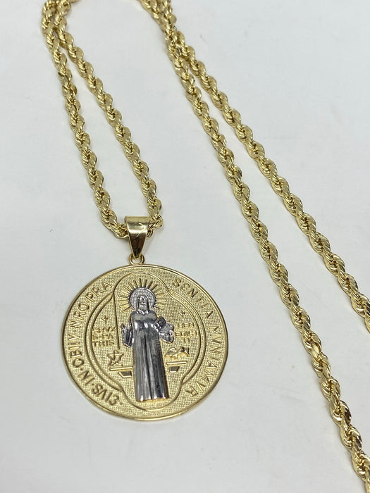 14k Gold San Benito 2 tone  Medium   ( pendant or chain set )