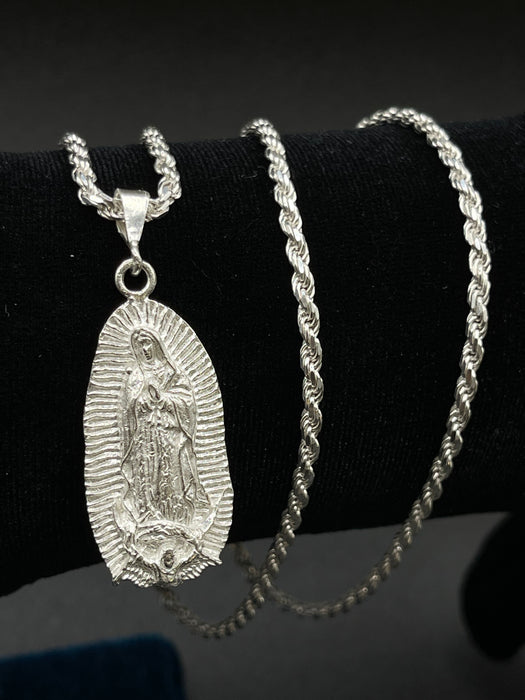 Silver .925 Small Virgin Mary  pendant or chain set!