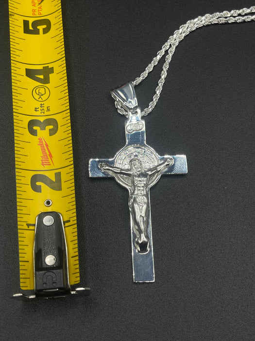 Silver .925 Big Cross San Benito pendant or chain set!