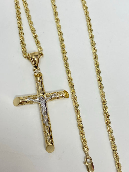 14k Gold Cross with Jesus (P13-04)