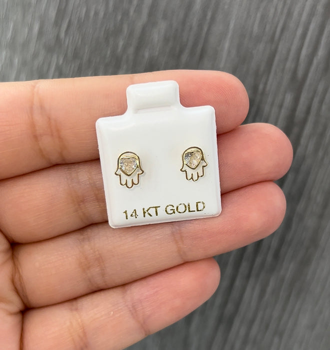 14K Gold Women’s Hamsa Earrings