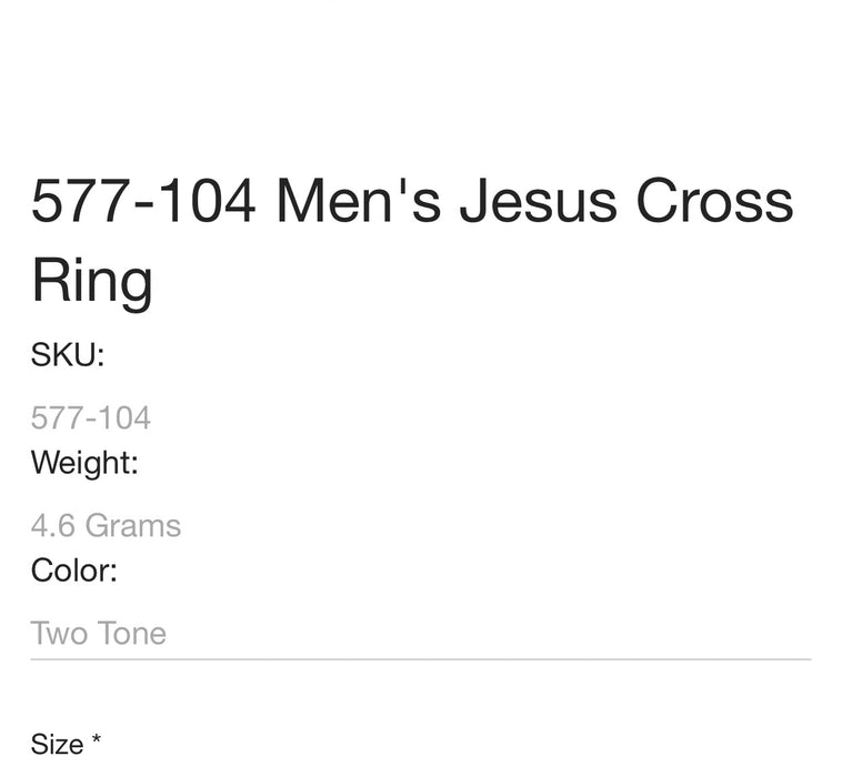 14k Gold Cross  men’s ring