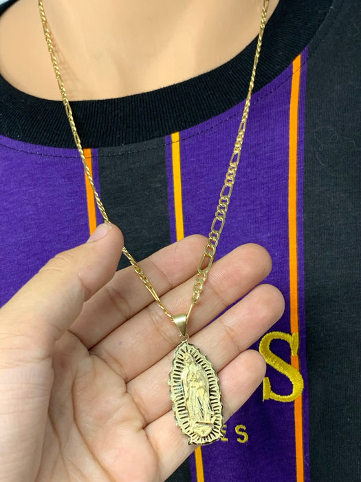 14k Gold Virgin Mary  ( pendant or chain set )