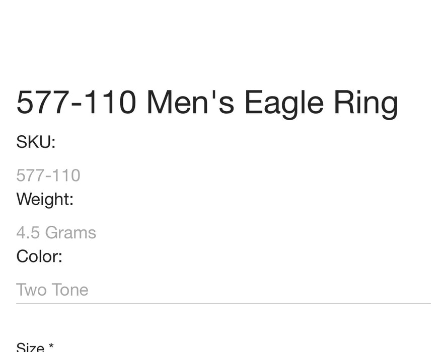 14k Gold Eagle ring men’s