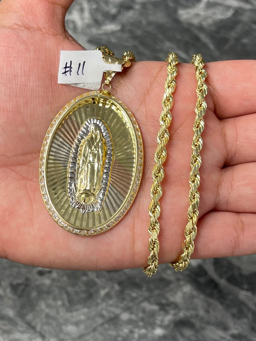 14k Gold Virgencita Chain Set