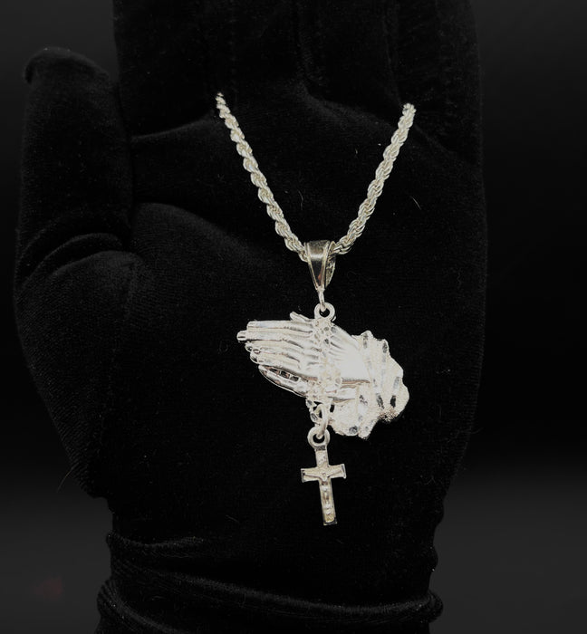 Silver .925 Medium Praying hands  pendant or chain set!