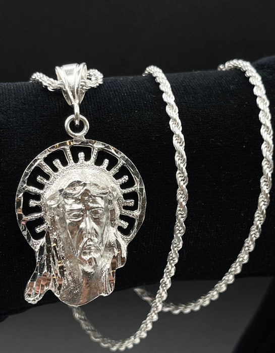 Silver .925 medium Jesus pendant or chain set!